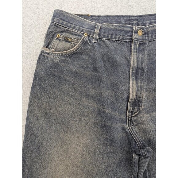 Vintage H.I.S Jeans Mens 42x34 Blue Gray Distressed Stonewash 90s Made USA Y2K - Picture 2 of 15